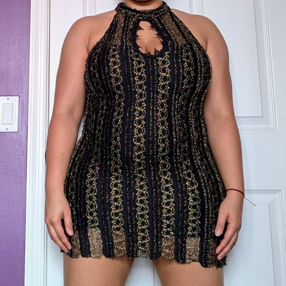 Free People Higheck Bodycon Minidress